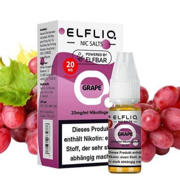 Vape Liquid Gnstig ELFBAR ELFLIQ Grape Nikotinsalz Liquid 10 ml Vape Liquid Gnstig ELFBAR ELFLIQ Grape Nikotinsalz Liquid 10 ml