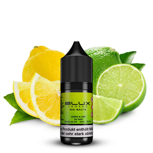 Elux Nikotinsalz Liquid in Lemon & Lime flavor, 10 ml bottle for intense vaping experience.