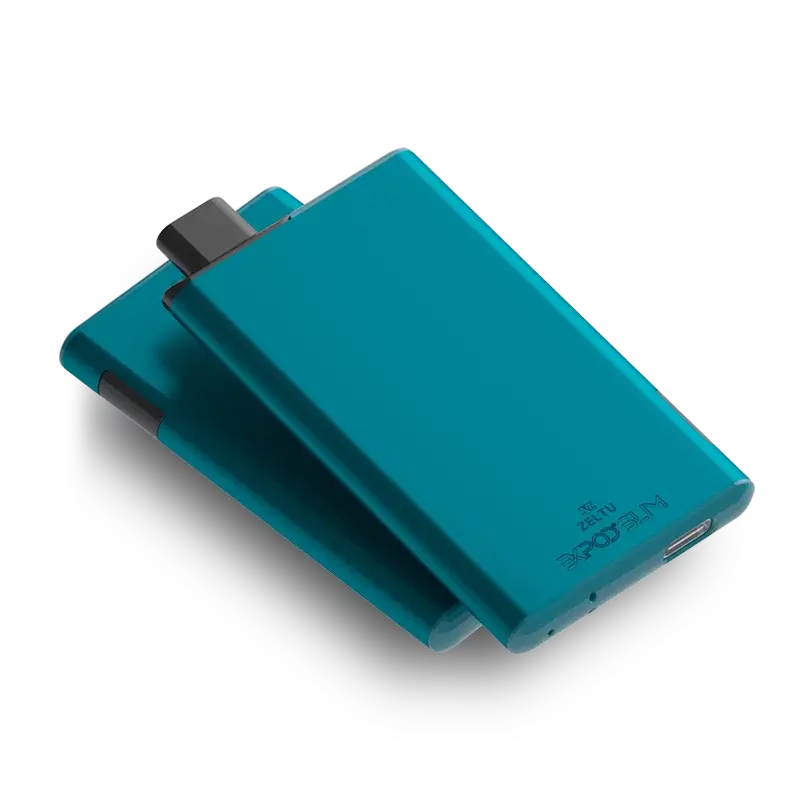 EXPOD Slim Prefilled Pod System in teal, showcasing its sleek design and compact form.