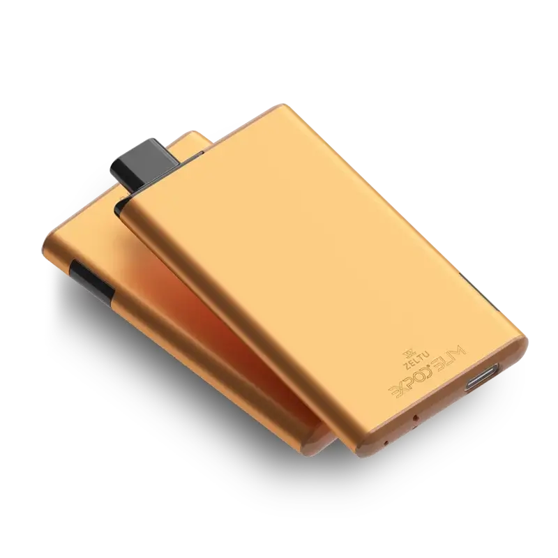 EXPOD Slim E-Zigarette in elegant gold design, featuring a compact 500mAh prefilled pod system.