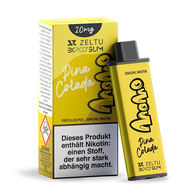 EXPOD Slim Pina Colada prefixed pod 2ml with 20mg nicotine for an intense vaping experience.