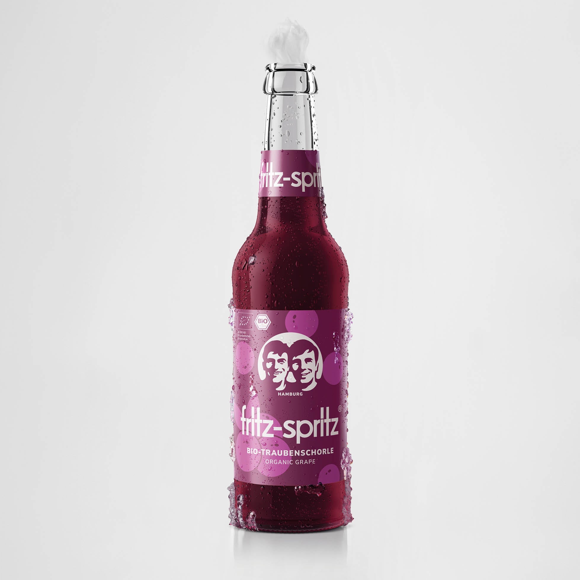 fritz-spritz Bio-Traubenschorle in der 0,33-l-Mehrwegflasche