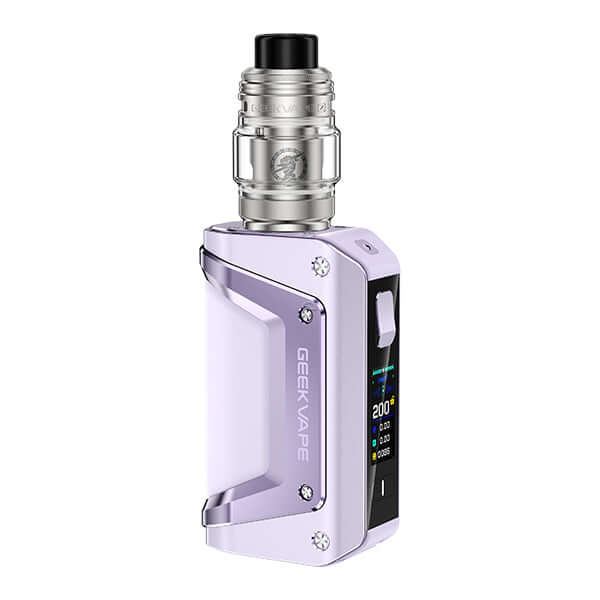 GeekVape Aegis Legend 3 Kit in lavender with Z Fli Clearomizer, showcasing modern design and performance.