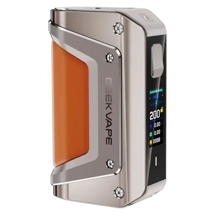 GeekVape Aegis Legend 3 mod, 200 Watt vape device with a durable design and vibrant OLED display.