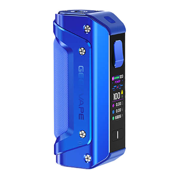 GeekVape Aegis Solo 3 Mod in blue, showcasing its compact design and Tri-Proof technology for enhanced durability.