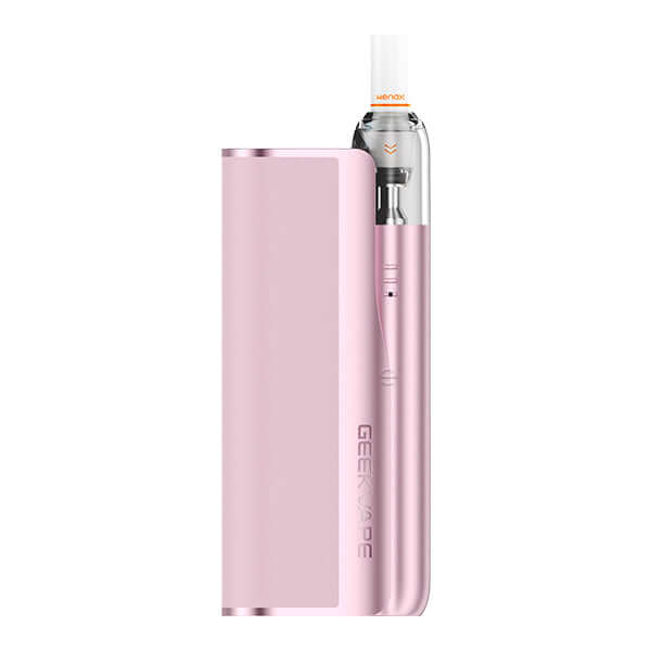 GeekVape Wenax M1 Starter Kit in pink, featuring a slim pen and compact power bank for MTL vaping.