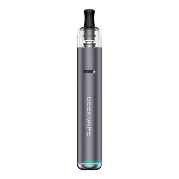 Geekvape Wenax S3 Pod Kit in sleek gray design, ideal for MTL vaping, compact and portable.