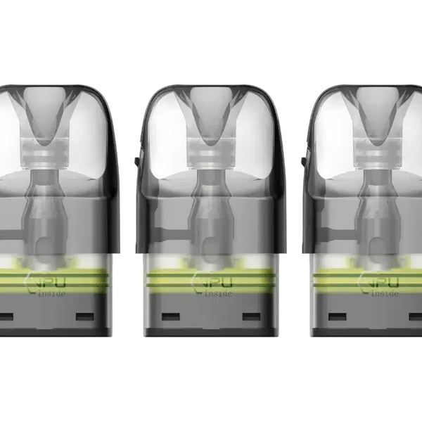 GeekVape Q Pod Tank cartridges, available in 2ml and 3ml, showcasing sleek design and integrated coil.