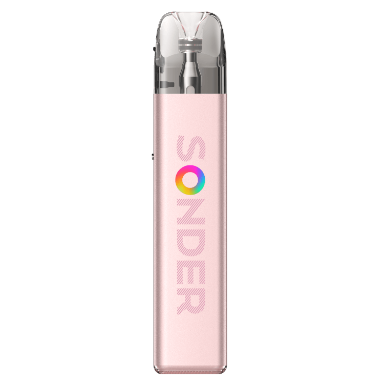 Sonder Q2 E-Zigarette von GeekVape in Rosé mit benutzerfreundlichem Design und transparentem Mundstück.