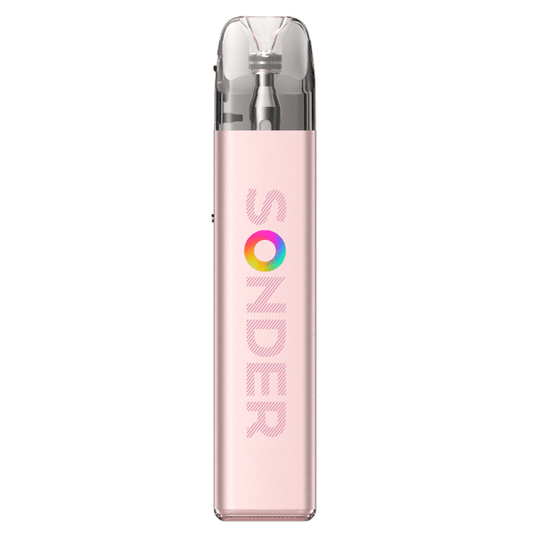 Sonder Q2 E-Zigarette von GeekVape in Rosé mit benutzerfreundlichem Design und transparentem Mundstück.