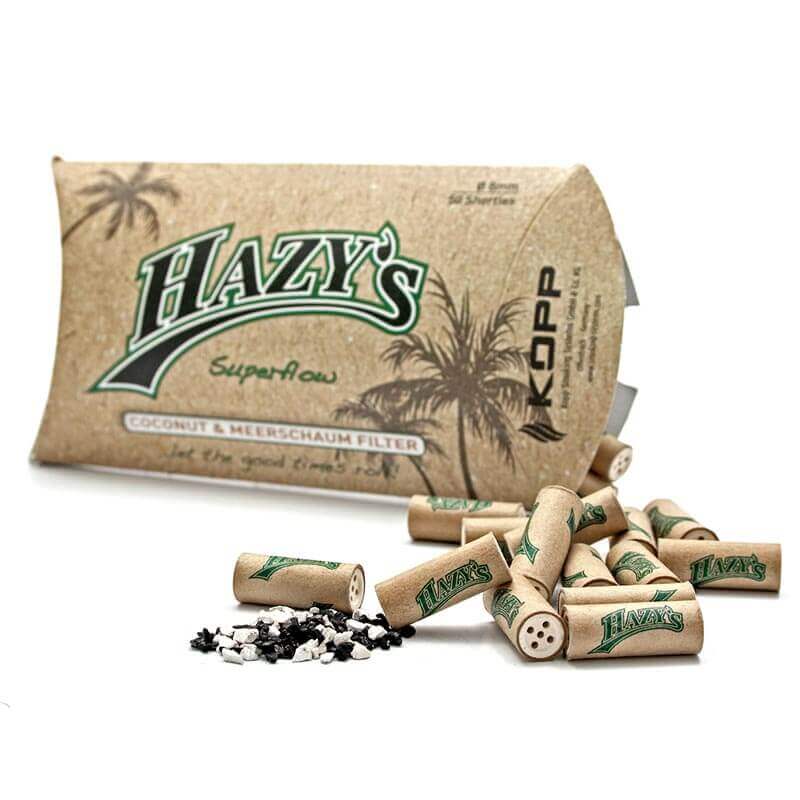 HAZYs Aktivkohle & Meerschaumfilter - Kokos - 8 mm Superflow - 50 Stück - Haus des Dampfes