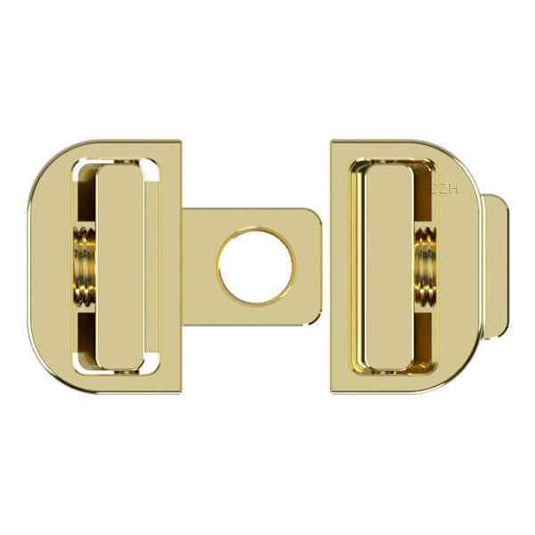 Goldfarbene Schnalle für hochwertige Montage und sicheren Verschluss.