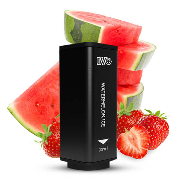 IVG 2400 Prefilled Pod - Watermelon Ice flavor with watermelon and strawberries. Perfect for a refreshing vaping experience.