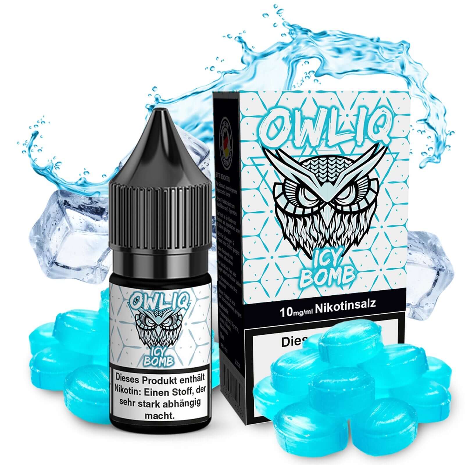 OWLIQ - Icy Bomb Liquid 10 ml – Liquid Flasche Produktfoto