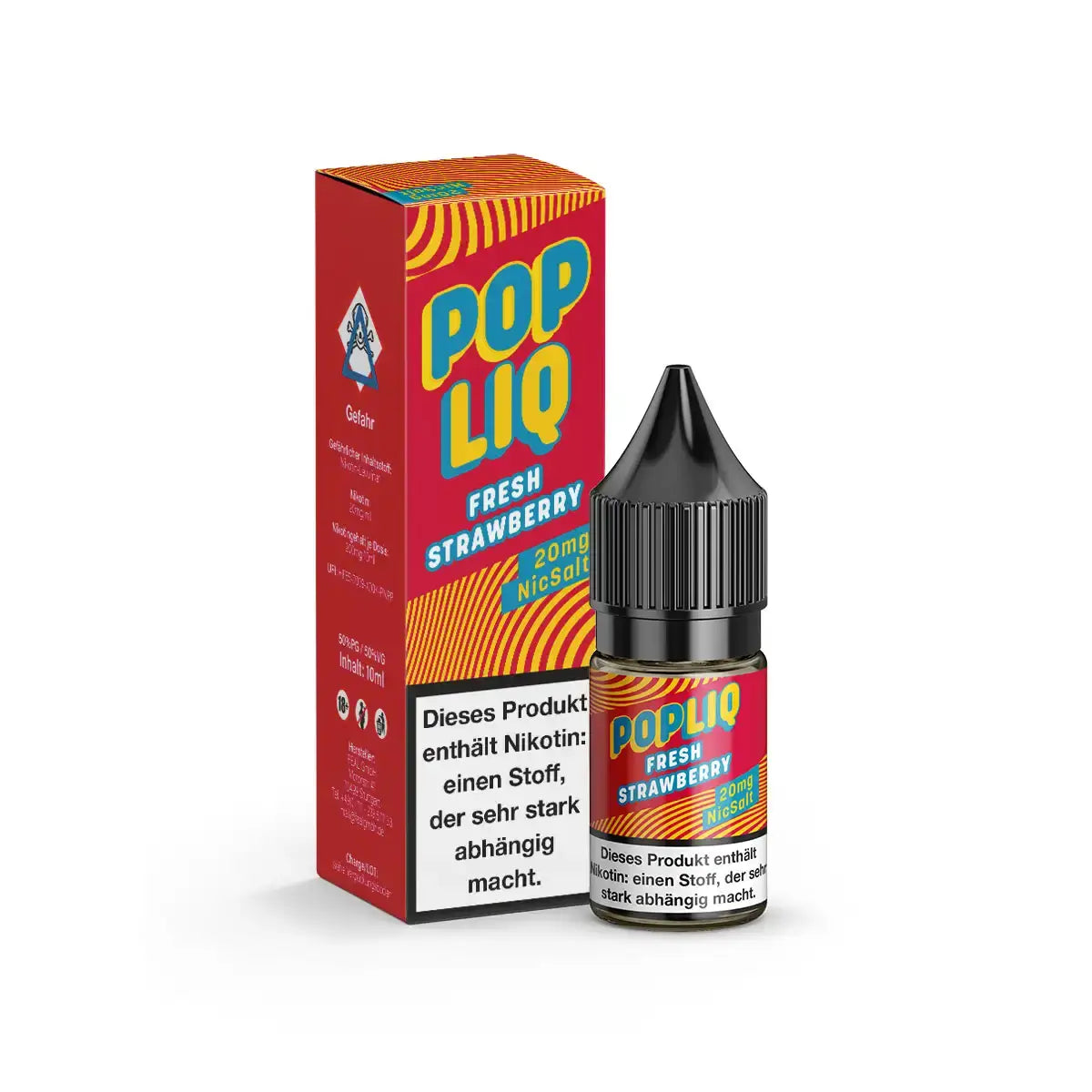 *NEU* PopLiq - Fresh Strawberry Nikotinsalz 10ml – Nikotin Shot Produktfoto