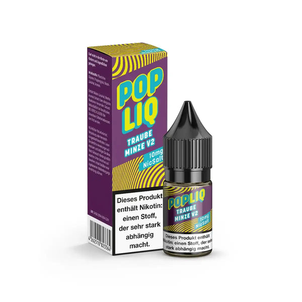 *NEU* PopLiq - Traube Minze V2 Nikotinsalz 10ml – Nikotin Shot Produktfoto