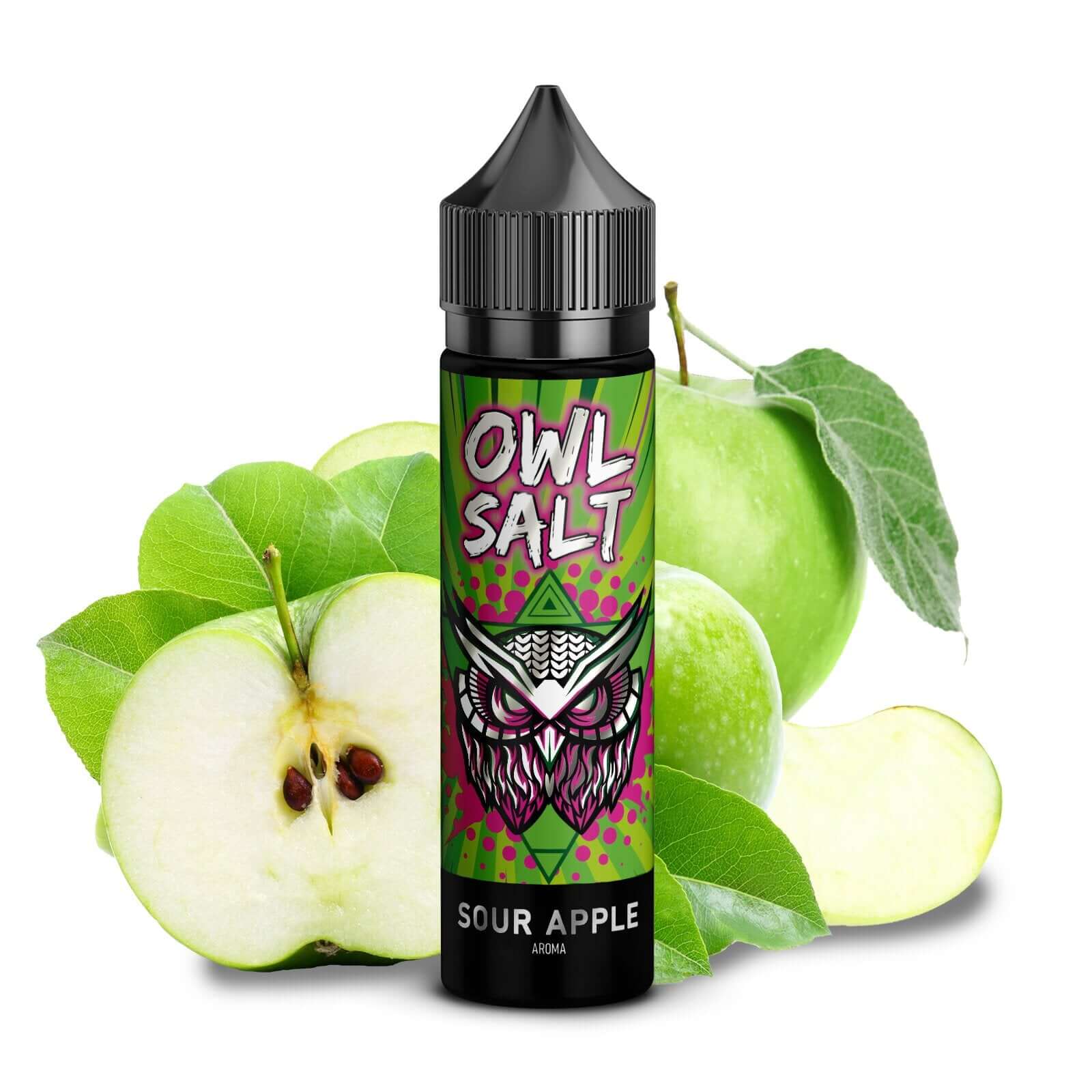 OWL Salt - Sour Apple Longfill Aroma 10 ml – Aroma Flasche Produktfoto