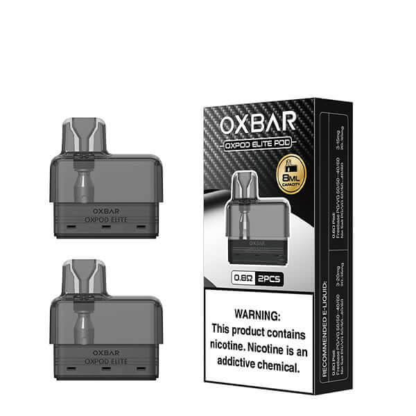 OXBAR Oxpod Elite Pod Tank Verdampfer 2 Stück mit 8,0 ml Füllvolumen und 0,8 Ohm Mesh Coil für intensives Dampfen.