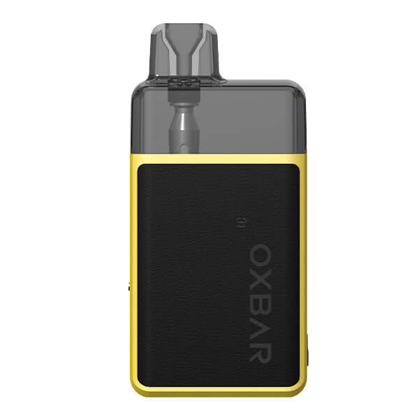 OXBAR Oxpod Elite Pod Kit in sleek yellow and black design, showcasing compact size and modern aesthetics.