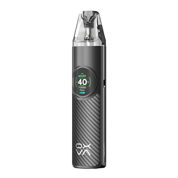 OXVA NeXlim Pod Kit in sleek black design with digital display, 40W power for MTL/RDL vaping.