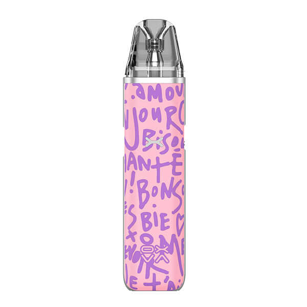 OXVA Xlim Go Pod Kit in stylish pink design with trendy graphics, ideal for MTL and RDL vaping.