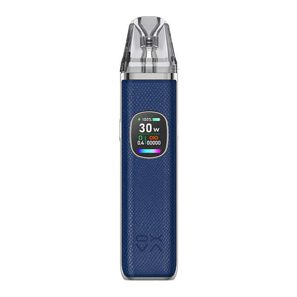 Oxva Xlim Pro 2 Pod Kit in navy blue with display, showcasing modern design and compact size.