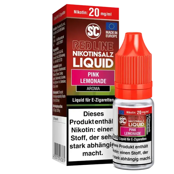 SC Red Line Pink Lemonade Nikotinsalz 10ml, intensives Aroma für E-Zigaretten, 20 mg/ml Nikotin.
