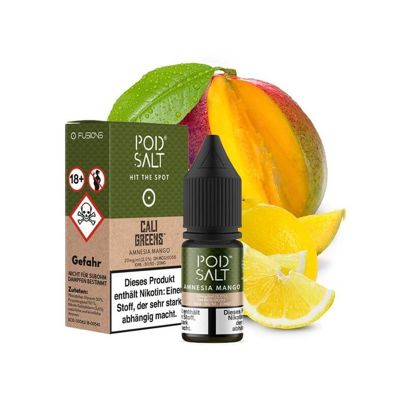 Pod Salt - Fusion Cali Greens Amnesia Mango 10ml - Haus des Dampfes