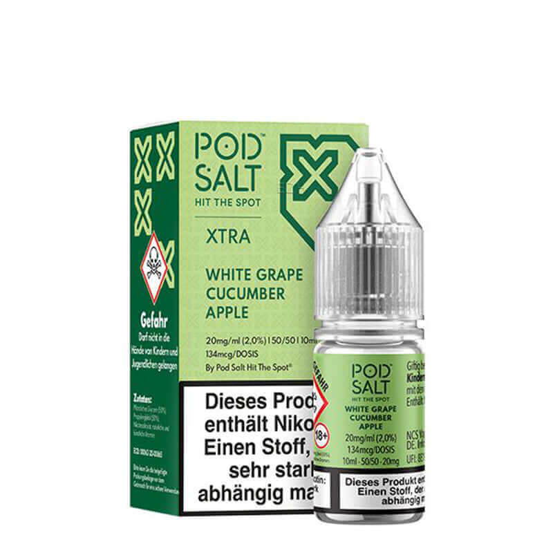 POD SALT XTRA - White Grape Cucumber - Apple Liquid 10 ml - Haus des Dampfes