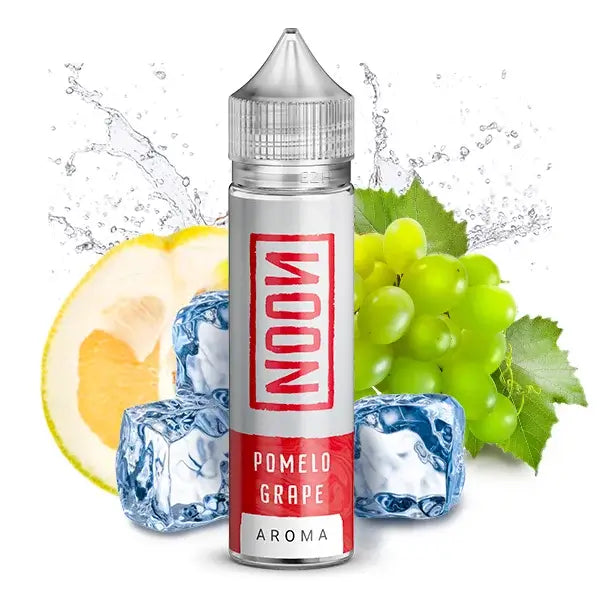 Noon Pomelo Grape Aroma 7,5 ml bottle with ice, grapes and citrus, refreshing summer flavor.