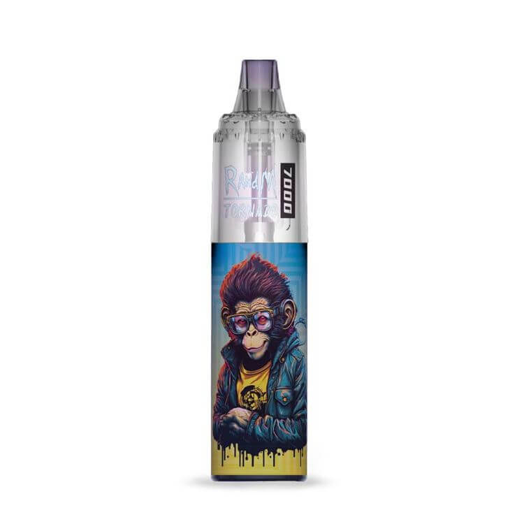 RandM Tornado Vape 7000 with vibrant monkey design, delivering exceptional vaping experience.