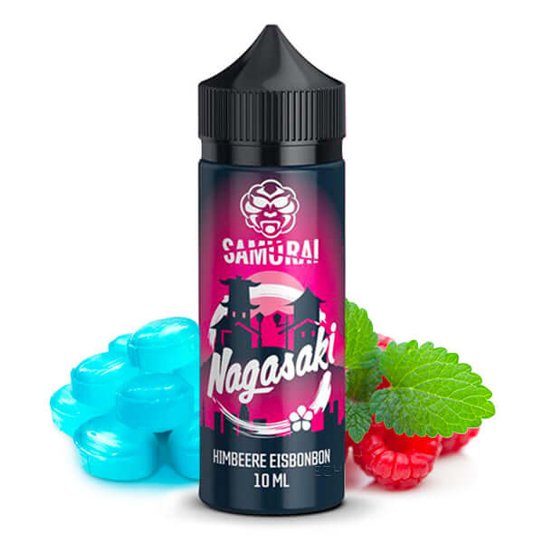 SAMURAI VAPING Nagasaki Longfill Aroma 10ml with raspberry and mint candy