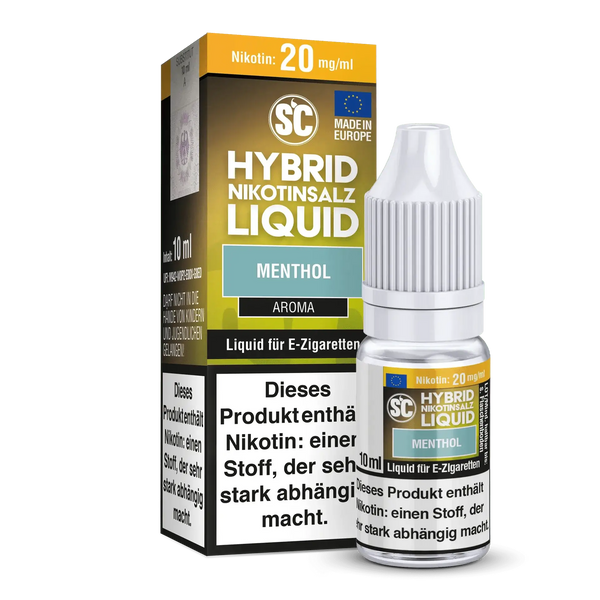 SC Hybrid Nikotinsalz Menthol Liquid in 10ml bottle for refreshing vaping experience.