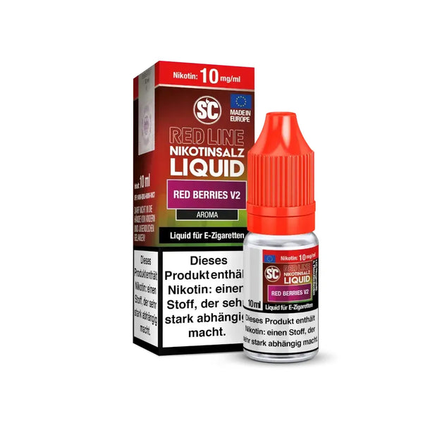 SC - Red Line - Red Berries V2 Nikotinsalz Liquid 10 ml – Liquid Flasche Produktfoto