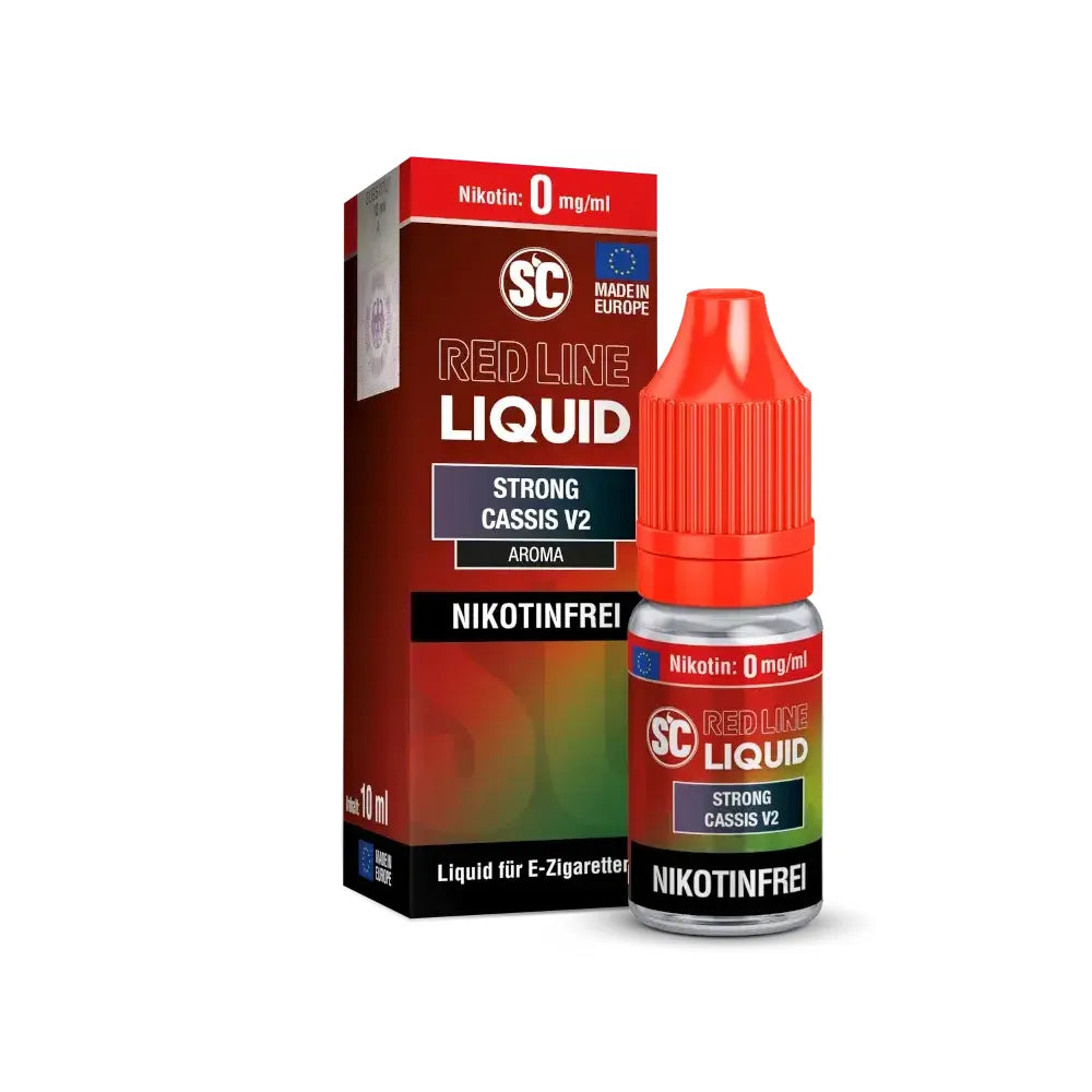 SC Red Line – Strong Cassis V2 Nikotinsalz Liquid 10 ml – Liquid Flasche Produktfoto