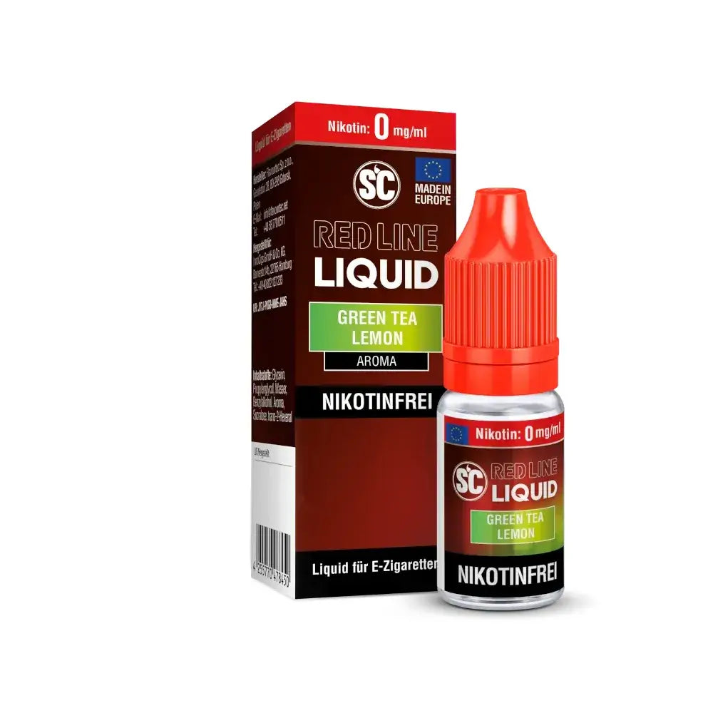 SC - Red Line - Green Tea Lemon - Nikotinsalz Liquid 10 ml – Liquid Flasche Produktfoto