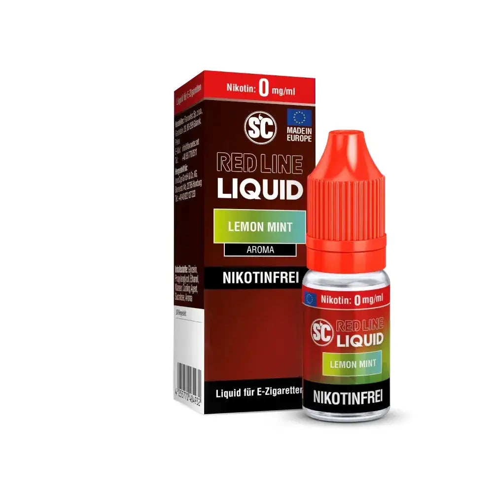 SC - Red Line - Lemon Mint - Nikotinsalz Liquid 10 ml – Liquid Flasche Produktfoto