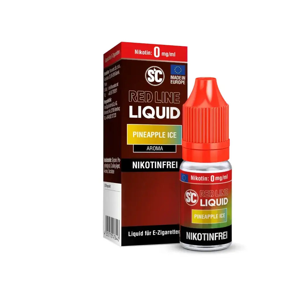 SC - Red Line - Pineapple Ice - Nikotinsalz Liquid 10 ml – Liquid Flasche Produktfoto