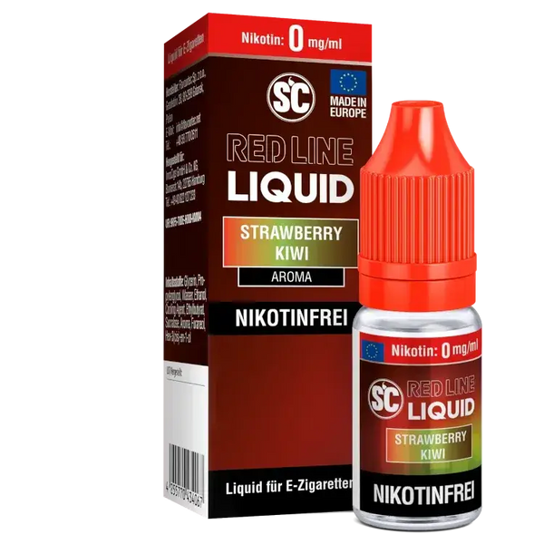 SC Red Line Strawberry Kiwi Nikotinsalz Liquid, nikotinfrei, intensiver Geschmack für E-Zigaretten.