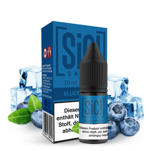 SIC! Blueberry Ice Nikotinsalz Liquid – 10 ml / 20mg – Liquid Flasche Produktfoto
