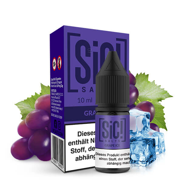 SIC! Grape Ice Nikotinsalz Liquid – 10 ml / 20mg – Liquid Flasche Produktfoto