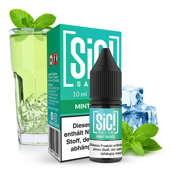 SIC! Mint Tea Ice Nikotinsalz Liquid – 10 ml / 20mg – Liquid Flasche Produktfoto