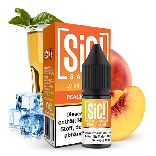 SIC! Peach Tea Ice Nikotinsalz Liquid – 10 ml / 20mg – Liquid Flasche Produktfoto