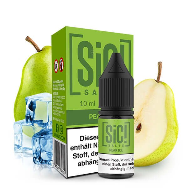SIC! Pear Ice Nikotinsalz Liquid – 10 ml / 20mg – Liquid Flasche Produktfoto