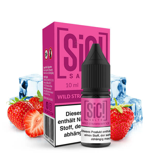SIC! Wild Strawberry Ice Nikotinsalz Liquid – 10 ml / 20mg – Liquid Flasche Produktfoto