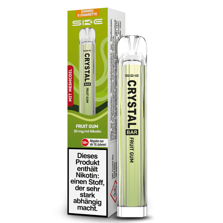 SKE Crystal Bar Einweg E-Zigarette mit Frucht-Geschmack und 20 mg/ml Nikotin, ergonomisches Design und sofort einsatzbereit.