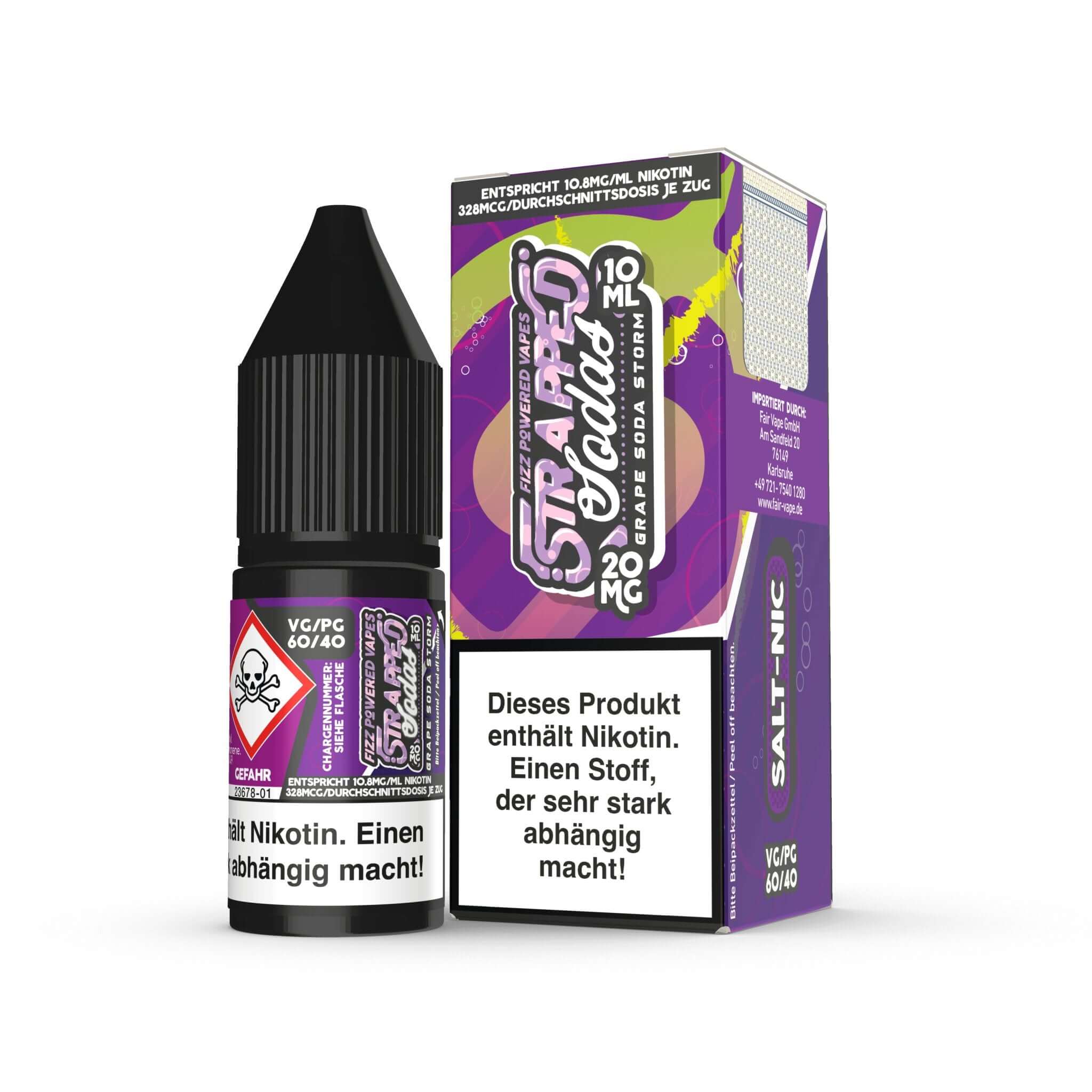 Strapped Soda - Grape Soda Storm Nikotinsalz - 20 mg/ml - Haus des Dampfes