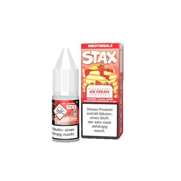 Strapped STAX - Strawberry Ice Cream Pancakes Nikotinsalz 10ml - Haus des Dampfes