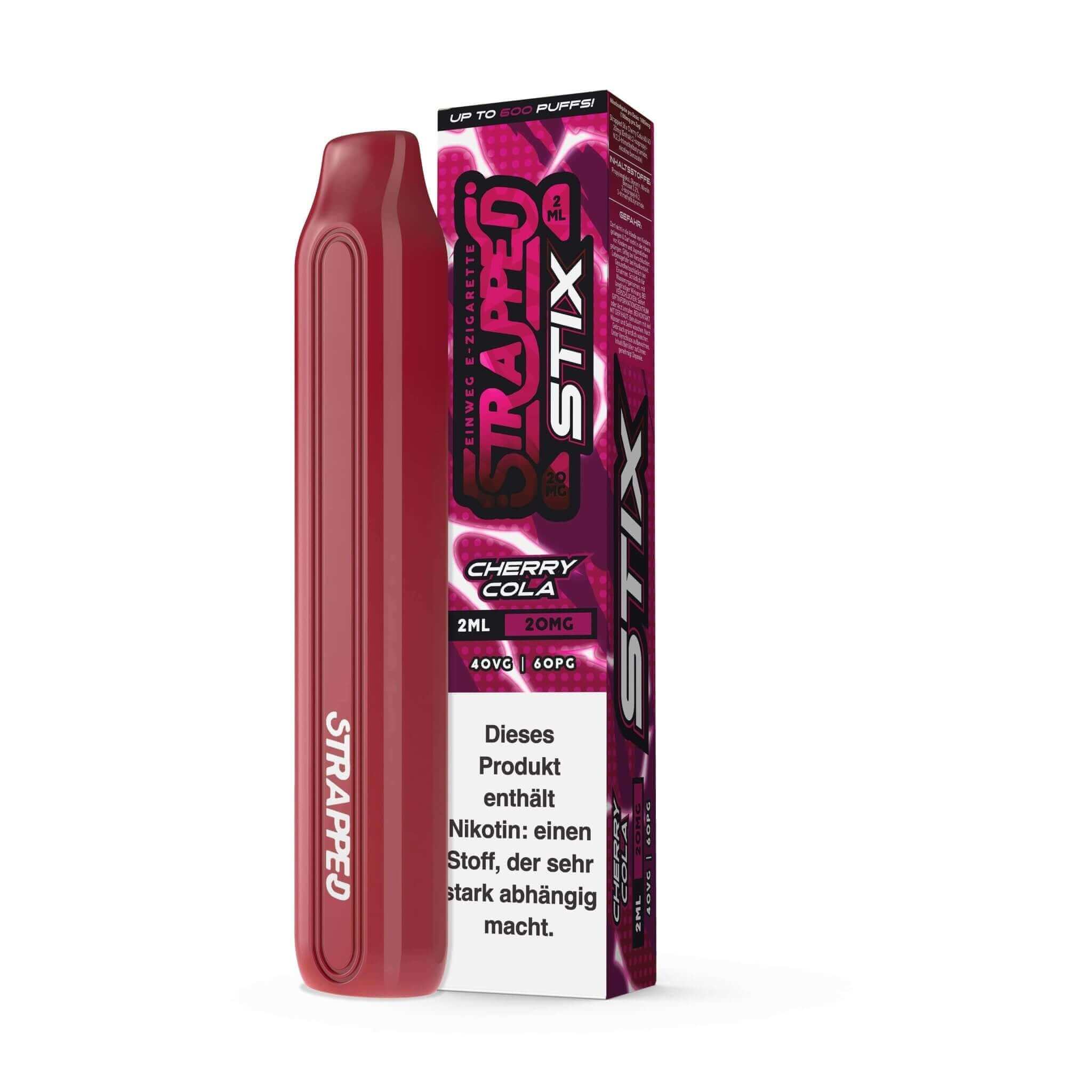 Strapped STIX - Einweg E - Zigarette - Cherry Cola - 20 mg/ml - Haus des Dampfes