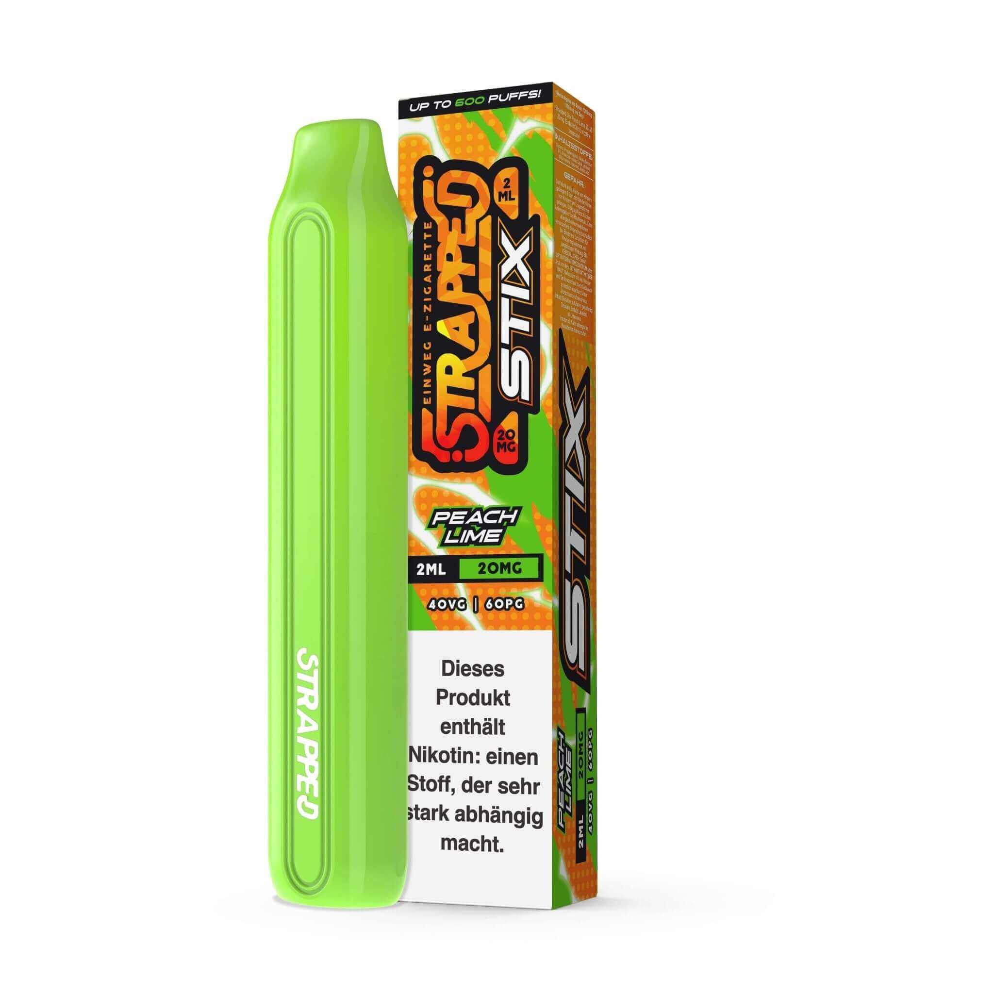 Strapped STIX - Einweg E - Zigarette - Peach Lime - 20 mg/ml - Haus des Dampfes